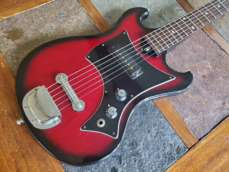 Stradolin RJ1 vintage short-scale electric guitar MIK 1960s red burst image 1