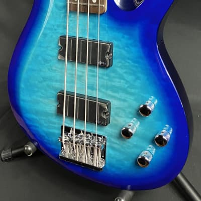 Schecter C-4 Plus 4-String Bass Guitar Quilted Ocean Blue Burst image 4