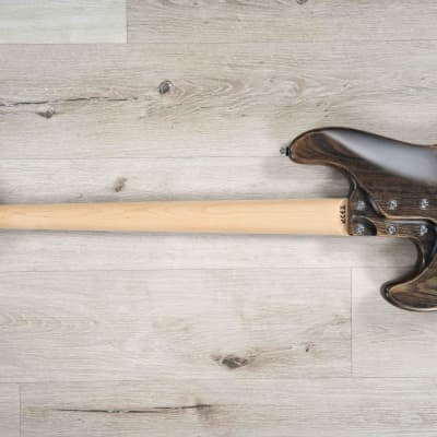 Mint Mayones Jabba Custom BB 4 Bass, Buckeye Burl Master Grade, Antique Black Satine image 7
