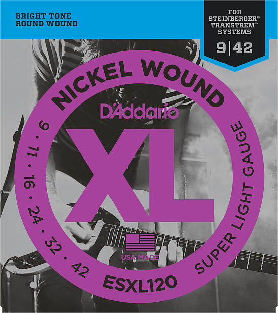 D'Addario ESXL120 Nickel Wound Electric Guitar Strings Super Light Double Ball End 9-42 image 1