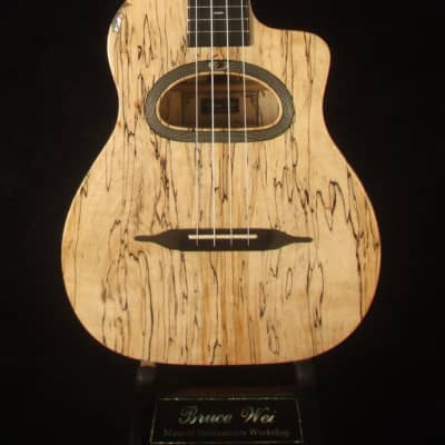 Bruce Wei Solid Spalted Maple Gypsy Tenor Ukulele, MOP Inlay GY17-2110 image 8