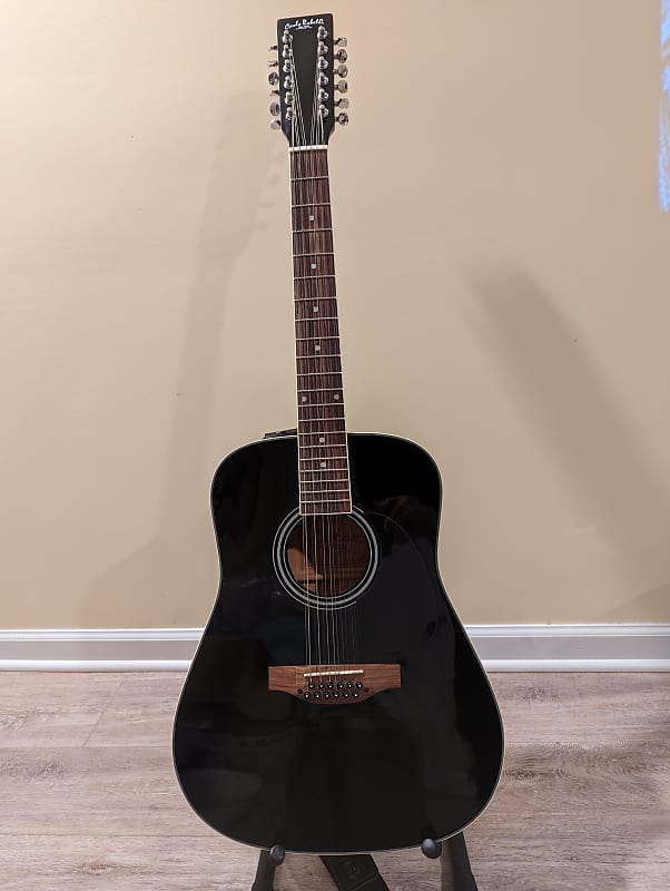 12 String Acoustic Guitar by Carlo Robelli CW410212B Black Gloss Free Shipping