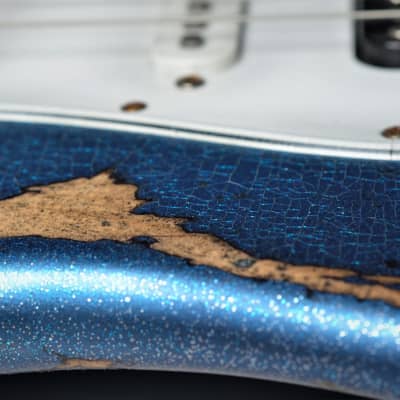 American Fender Stratocaster Relic Custom Nitro Blue Sparkle HSS image 11