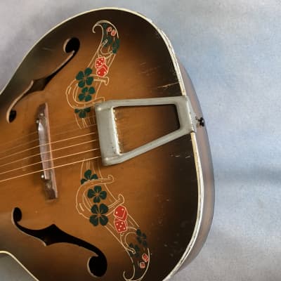 1940's Del Oro Archtop Acoustic w/Dice & 4 Leaf Clovers  RARE !! image 11