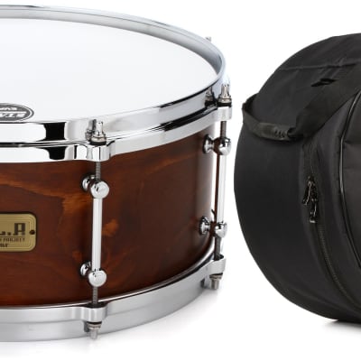 Tama S.L.P. Fat Spruce Snare Drum - 6 x 14 inch  Bundle with Humes & Berg Galaxy Series Snare Drum Bag - 7" x 13" image 1