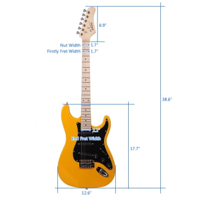 Glarry GST Electric Guitar w/20W Amplifier - Yellow image 8