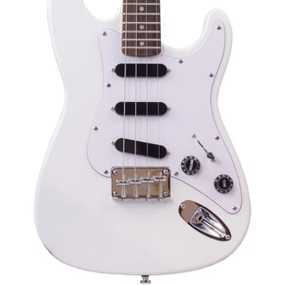 Eastwood S Style 4-String Tenor Guitar - White With Gig Bag image 1