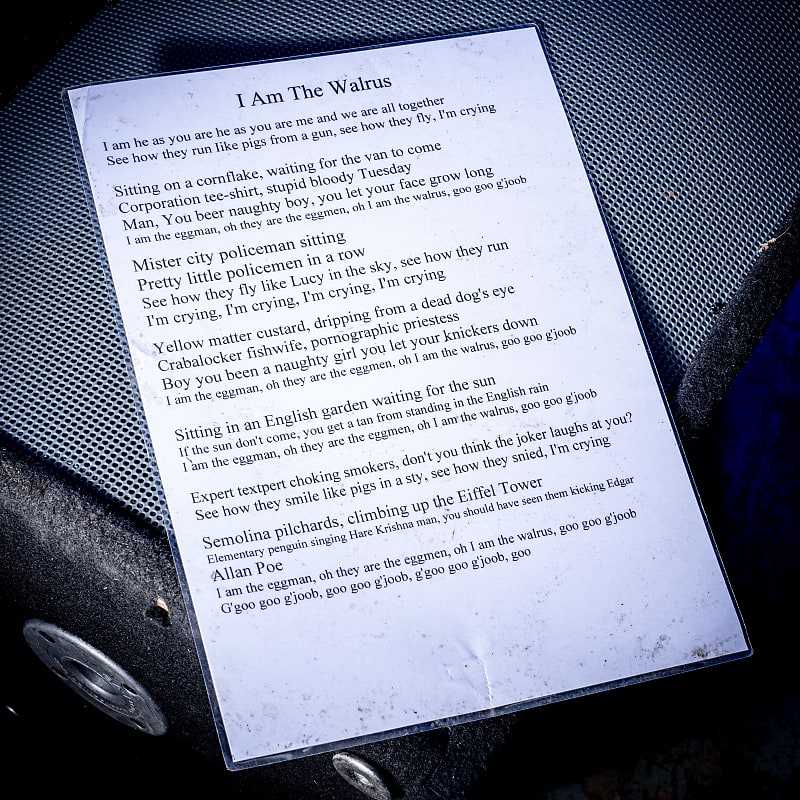 Oasis I am the Walrus A3 Laminated Lyrics 2000s | Reverb