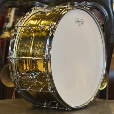 NEW Ludwig 6.5x14 Hammered Brass Snare Drum with Tube Lugs image 4