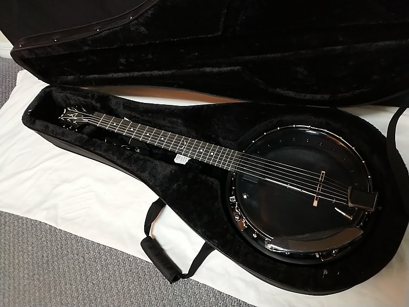 DEAN Backwoods 6 BLACK Chrome ELECTRIC 6-string BANJITAR banjo GUITAR new w/ Light Case image 1