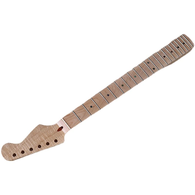 (Shipping From China, DHL 5-7 Days Delivery)  ST Tiger Pattern Natural Color Neck 22 Pin 6 String Canadian Maple Electric Guitar Neck image 1