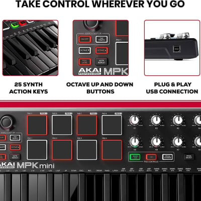 Akai Pro MPK Mini MKII Controller Limited Edition Black on Black image 3