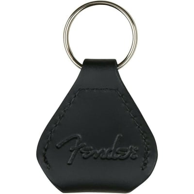 Fender Leather Pick Holder Keychain Black image 2