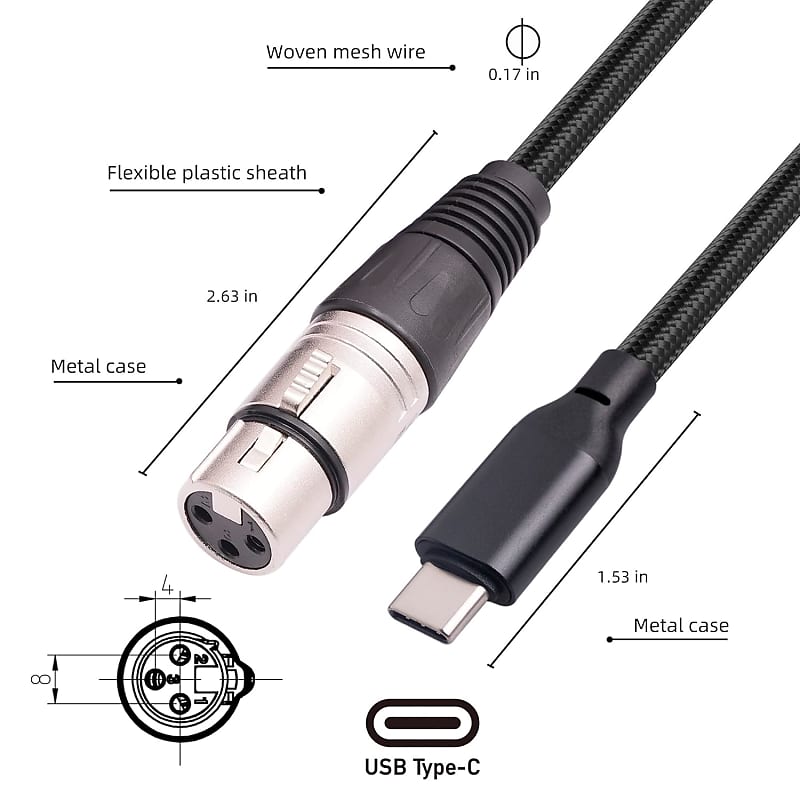 Naroote XLR to USB C Microphone Cable, USB C to XLR Female Cable, Low Noise  HiFi Plug and Play USB C Microphone Cable for Windows (2m) - Yahoo Shopping