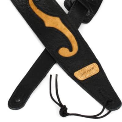 GRETSCH - Gretsch F-Holes Leather Strap  Black and Tan  3 - 9224285100 for sale
