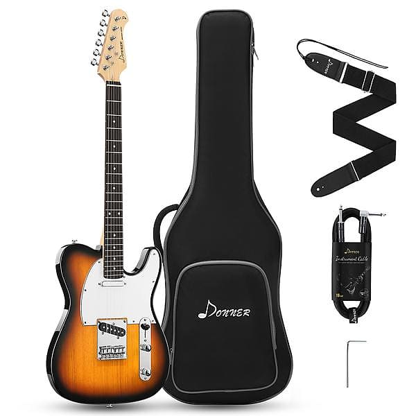 Full-Size 39 Inch Electric Guitar Sunburst Telecaster Shaped | Reverb