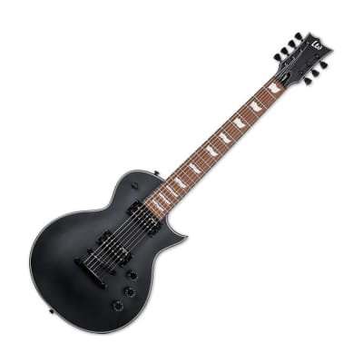 ESP LTD EC-257 7-String Electric Guitar, Black Satin image 1