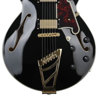 D'Angelico Excel SS Semi-hollowbody Electric Guitar - Solid Black w/ Stairstep Tailpiece  DAESSSBKGT image 14