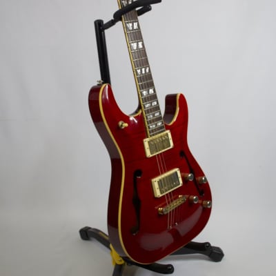 Schecter Diamond Series C/SH-1 Cherry Red Hollow-Body Electric Guitar (Used) WITH CASE image 15