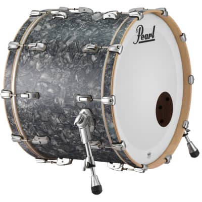 Pearl Music City Custom Reference Pure 18x14 Bass Drum W/ Mount PEWTER ABALONE R image 1