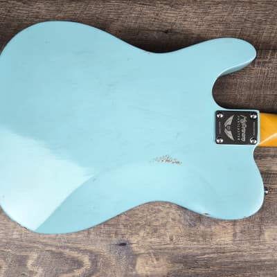 MyDream Partcaster Custom Built - Relic Sonic Blue Bigsby P90 image 3