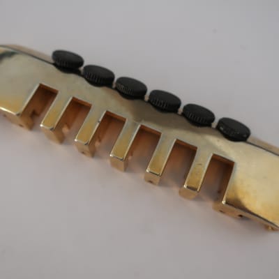 Vintage 1980s Schaller Leo Qaun Kahler Adjustable Fine Tune Guitar Bridge Tailpiece Brass image 6