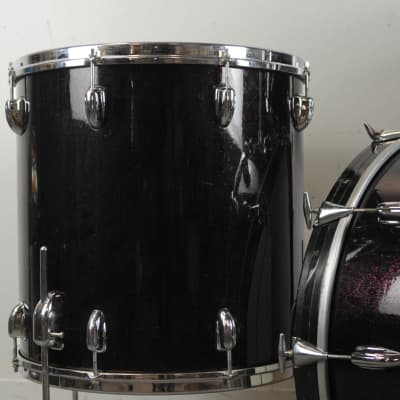 1965 Slingerland Gene Krupa Deluxe Black Sparkle Drum Set image 3