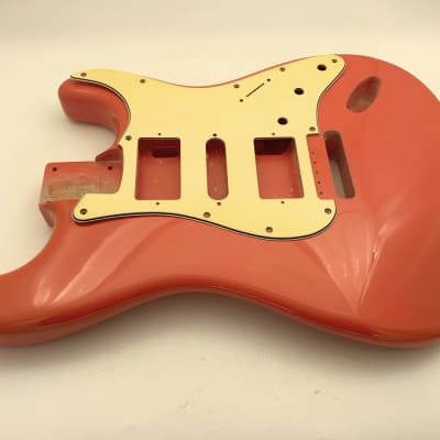 4lbs BloomDoom Nitro Lacquer Aged Relic Orangey Fiesta Red HSH S-Style Vintage Custom Guitar Body image 4