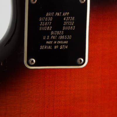 Burns  Jazz Split Sound Solid Body Electric Guitar (1965), ser. #9714, original black hard shell case. image 14