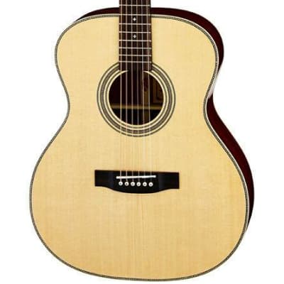 ARIA AR501 - ALL SOLID OM SPRUCE MAHOGANY ACOUSTIC WITH CASE image 2