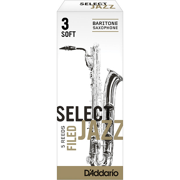 Rico RSF05BSX3S Select Jazz Baritone Saxophone Reeds, Filed - Strength 3 Soft (5-Pack) image 1