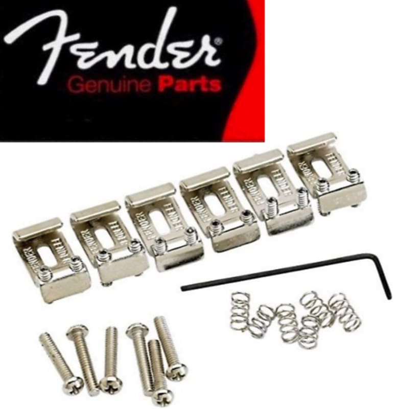 FENDER - American Vintage Stratocaster Bridge Saddles (6) (Nickel) - 0992051000 image 1