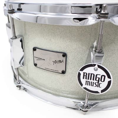 Canopus Yaiba II Birch 14x6.5" Ice White Sparkle Lacquer JSB-1465-IWSL image 2