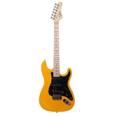 Glarry GST Style Beginner Electric Guitar Kit with Black Pickguard Orange image 2