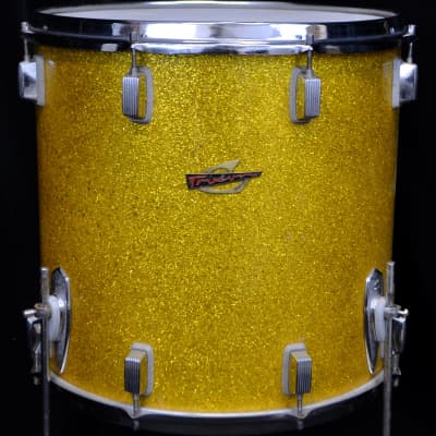 Trixon 25.5/13/16/5x14 Drum Set - Speedfire Gold Glitter NOS image 6
