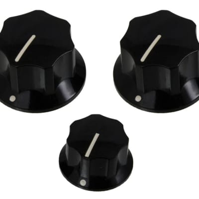Set of 3 Knobs for Jazz Bass -Black