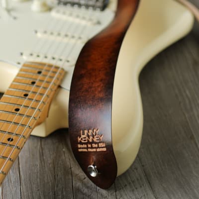 Deep Golden Brown Italian Leather Guitar Strap — Linny Kenney