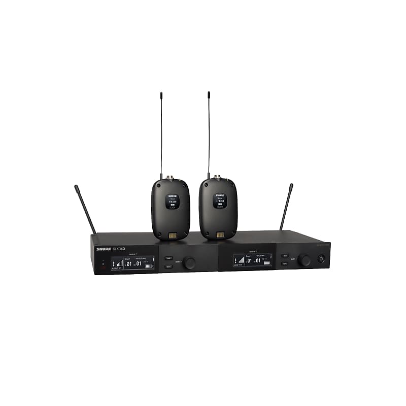Shure SLXD14D Dual Wireless System with two SLXD1 Bodypack Transmitters - J52 (558-602 & 614-616 MHz) image 1