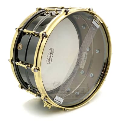 Ludwig LB417BT Black Beauty Snare Drum 14x6.5 w/Brass Trim image 3