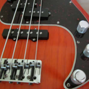 Fender Hot Rod P/J Precision Bass USA 2000 Sunset Orange Transparent W/ Fender HardShell Case image 6