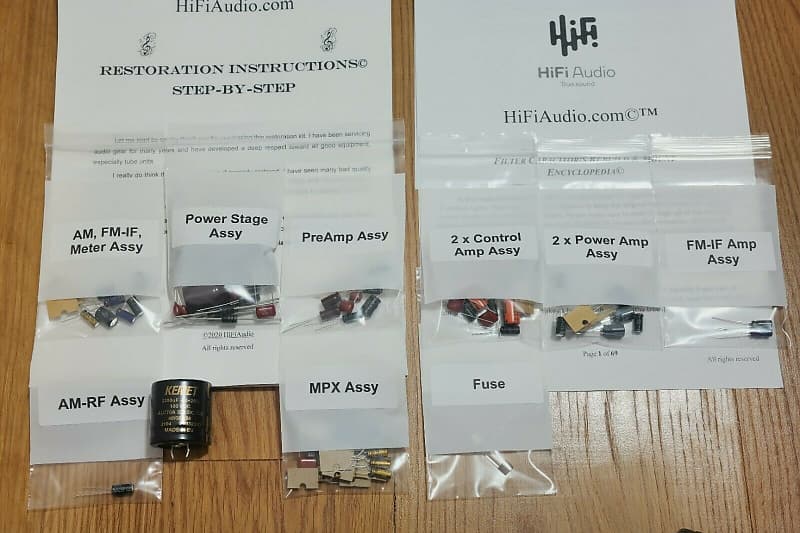 Fisher 202 Futura restoration kit filter capacitor repair rebuild fix  			