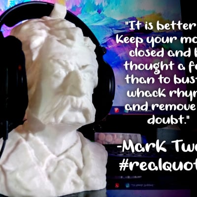 Mark Twain Headphone Stand! Headset Holder Rack, Hanger Bust. Hip Hop/Audio/Beat Home Recording/PC image 2