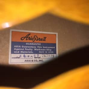 Vintage 1976 Aria Pro II EA 650 SB Guitar Sunburst ES-175 Jazz Guitar 16" Body image 10