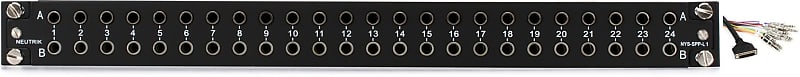 Neutrik NYS-SPP-L1 48-point 1/4" TRS Balanced Patchbay  Bundle with Hosa DTP-803 8-channel DB25 to 1/4 inch TRS Snake - 9.9 foot image 1