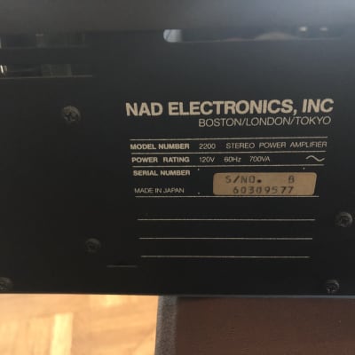 NAD Electronics 2200 Power Amplifier Charcoal image 7