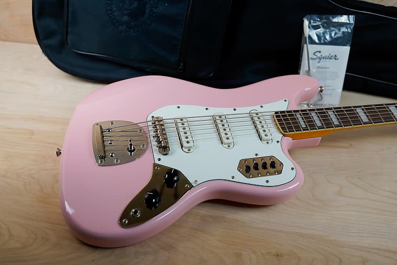 Squier by Fender Bass VI 2022 Shell Pink w/ Gig Bag | Reverb