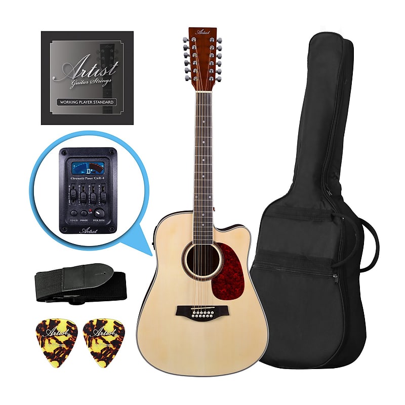 Artist LSP12CEQNT Beginner 12 String Acoustic Guitar Pack with EQ image 1