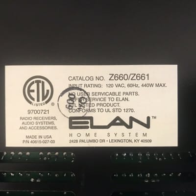 Elan Z Series - Z660 6 Channel Power Amplifier - Tested & Working USA image 10