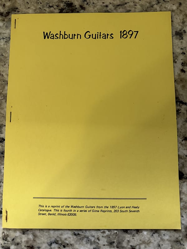 Washburn Reprint of 1897 washburn / Lyon & Healy Catalog 1976 Reverb
