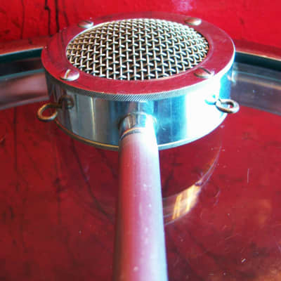 Vintage RARE 1930's Astatic D-104 crystal "Lollipop" microphone Chrome w period desk stand # 2 image 8